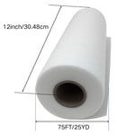 Wash-Away Water Soluble Embroidery Stabilizer | 12" x 25 Yd Roll | 40g | Compatible with Most Hoops