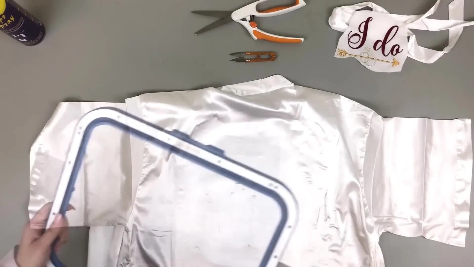 Stop Ruining Satin Robes: Magnetic Hoops, Firm Cutaway, and a Clean “I Do” Stitch-Out (Without Hoop Burn)