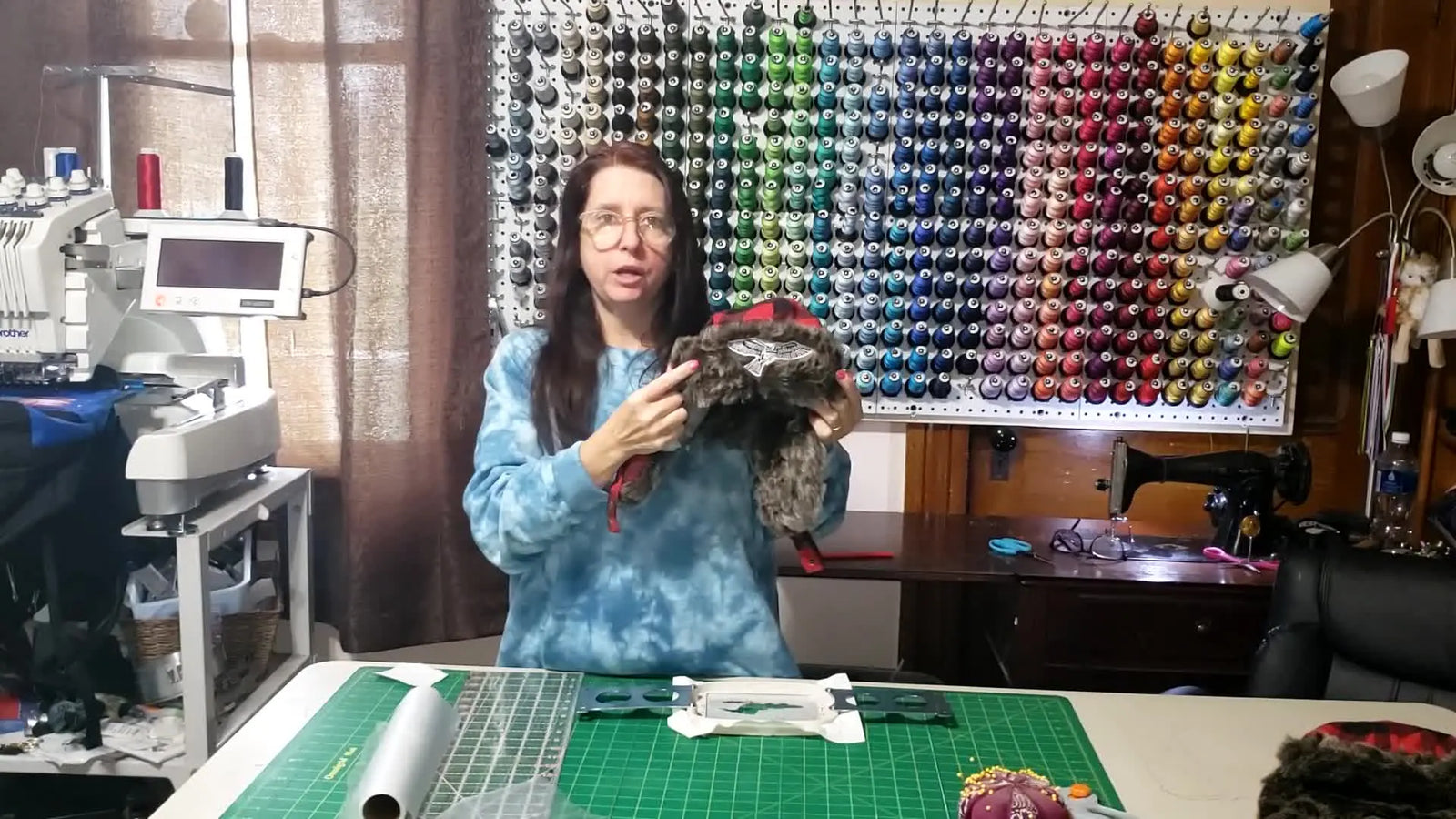 Brother PR600 Fur Hat Embroidery Without the Hoop Fight: Float, Pin, Trace, and Get a Clean Hawk Stitch-Out