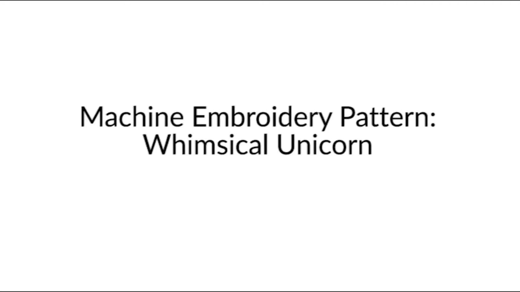 Embroidery machine starting the first color of the unicorn design.