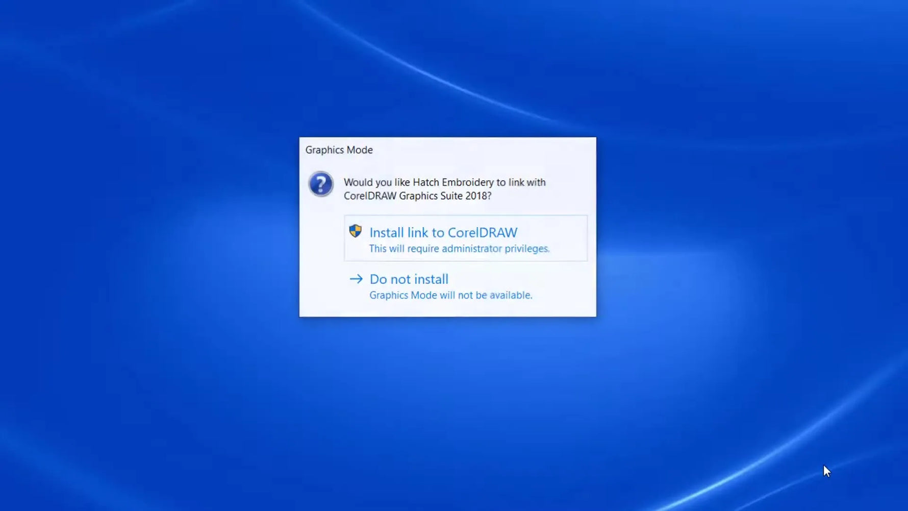 Hatch Embroidery 2 fully launched on Windows, showing the design library and toolbars after a successful installation.