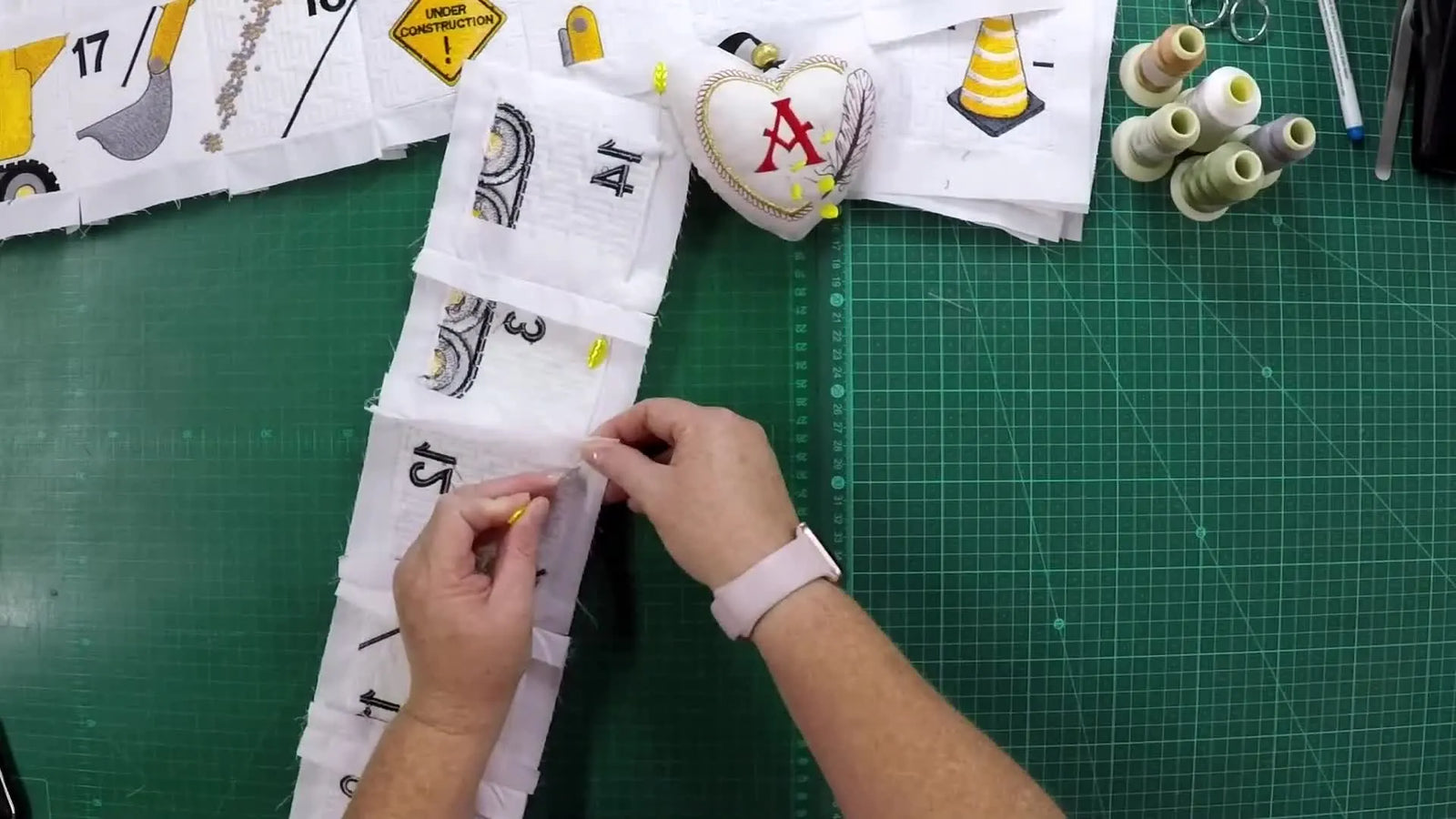 Construction Game Quilt, Part 2: Assemble Row 2 and Join Your First Rows