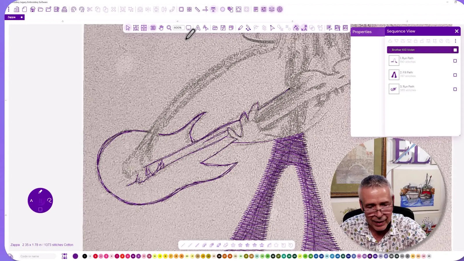 Digitize a Hand-Sketch Embroidery File That Actually Sews Clean: Continuous-Path Sketch Lines in EL Digitizer (Zappa Tribute)