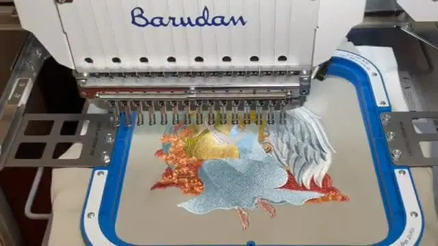 2 Hours, 111,958 Stitches: Running a Barudan Embroidery Machine on a Port Authority Apron with a Mighty Hoop 8x13