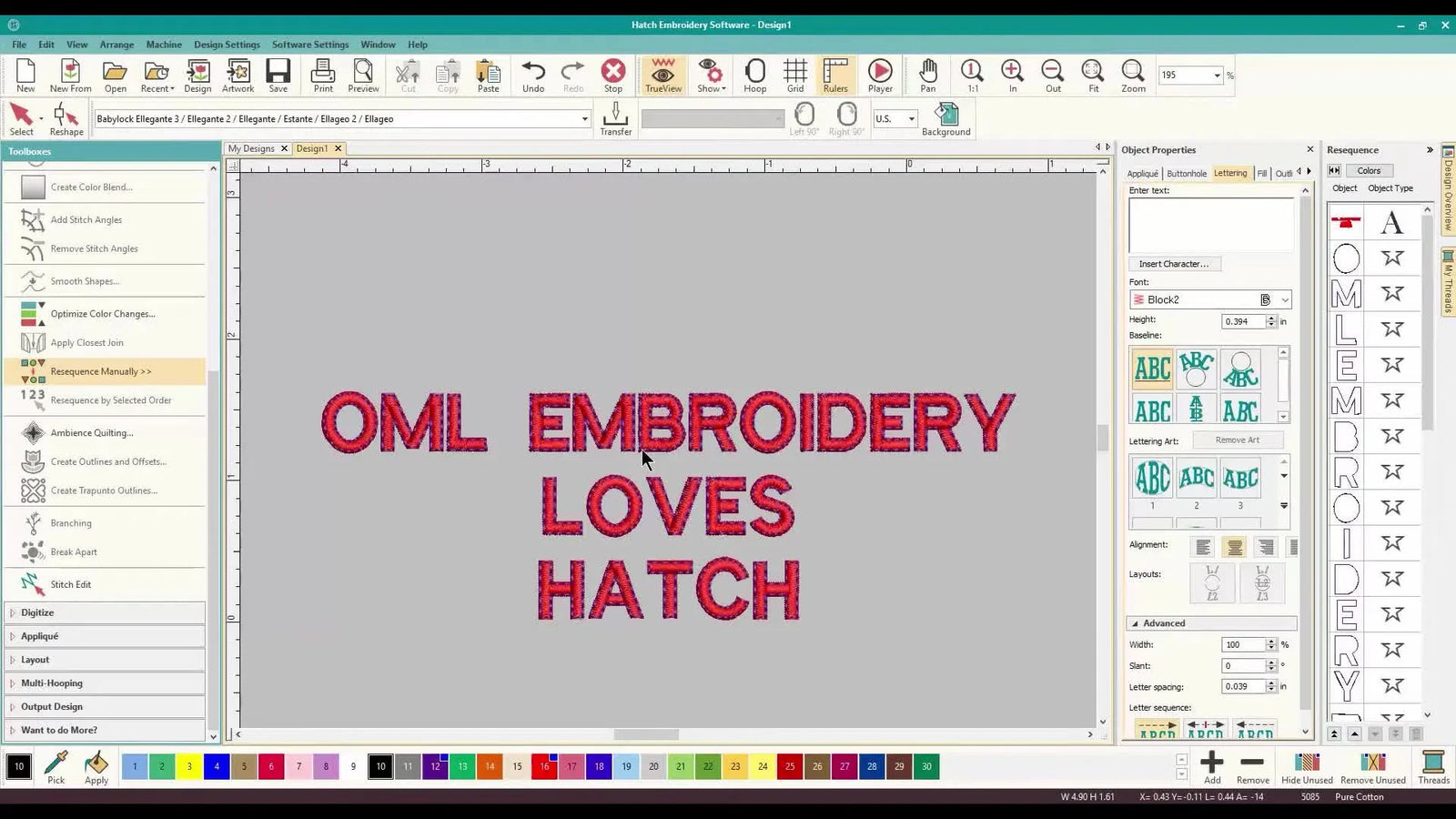 Wilcom Hatch „Create Outline and Offsets”: czyste obrysy liter bez chaosu skoków (jump stitches)