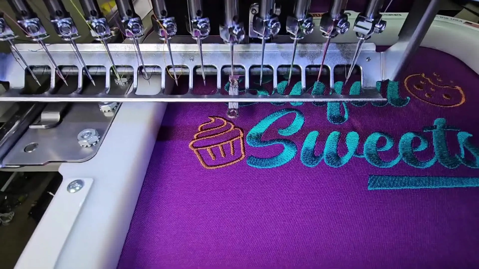 A Business Apron That Looks “Official”: Magnetic Hooping a Purple Apron on a HappyJapan Multi-Needle (Without Wasting a Single Stitch)