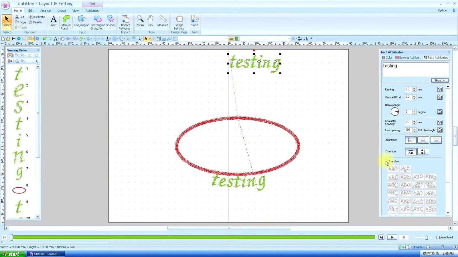 Fit Text to Path vs Transform Text in Brother PE-Design Layout & Editing: Get Clean Bottom-Arc Lettering Without the “Upside-Down” Surprise