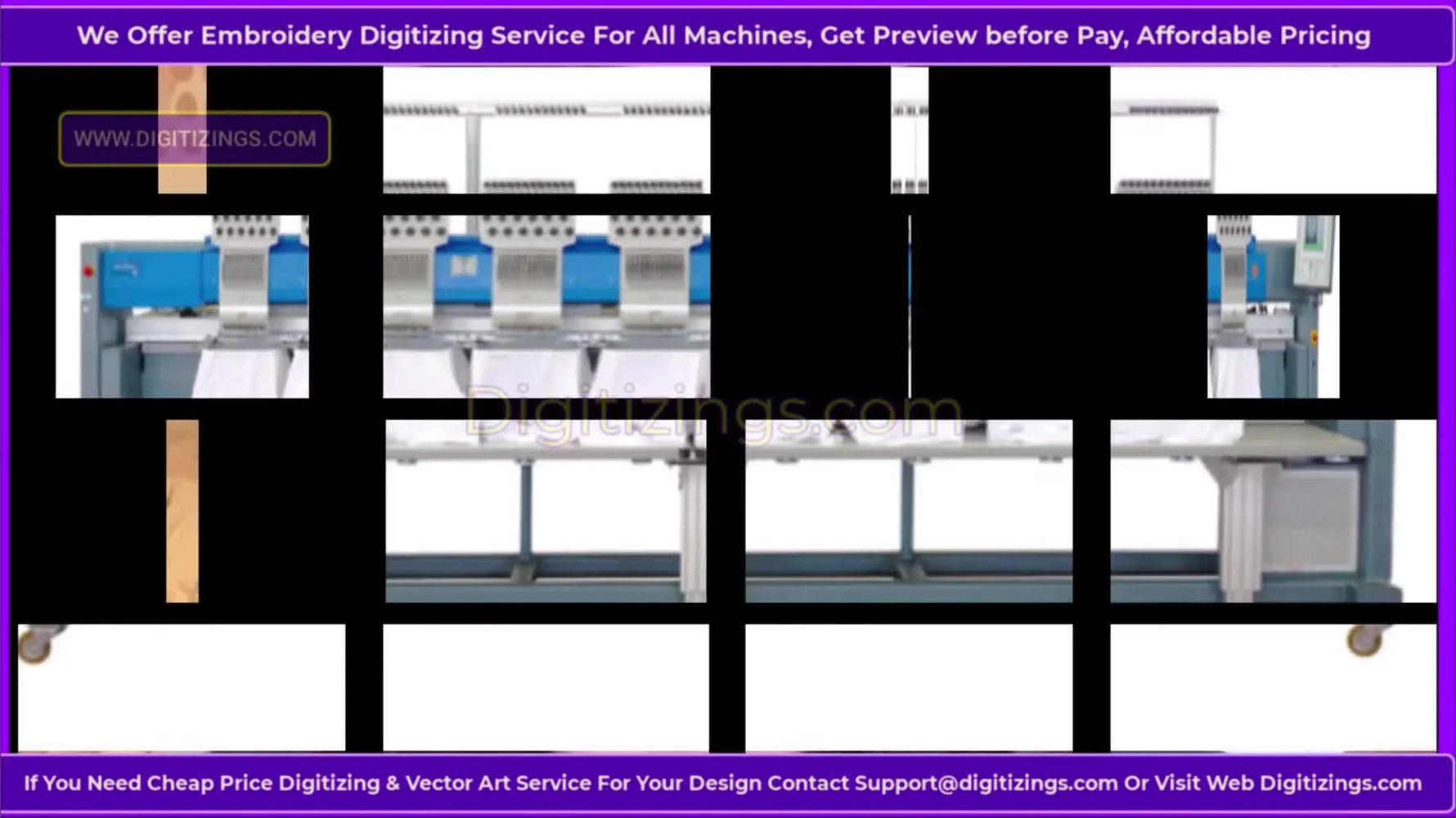 A wide shot of the ZSK 8-Head Racer showing the full eight-head lineup and tubular configuration for production embroidery.