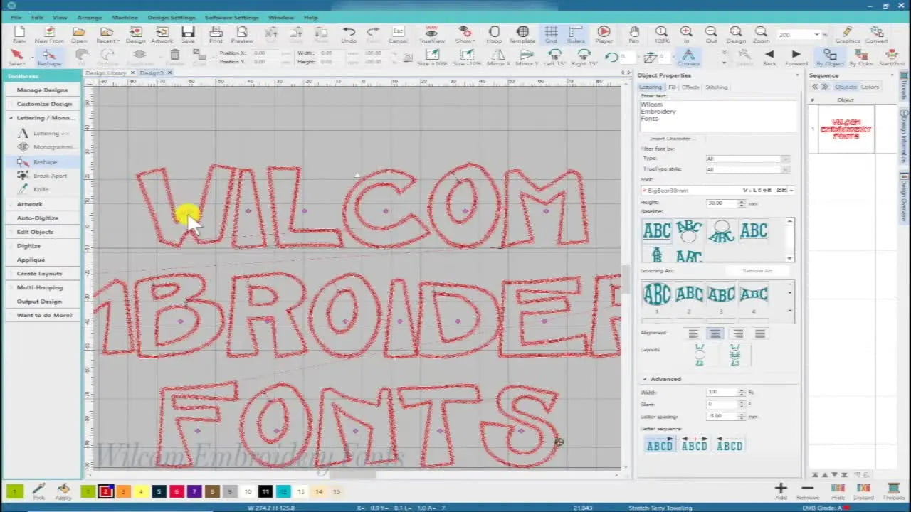 Wilcom ESA Fonts That Actually Sew Clean: Resize, Kern, Kill Trims, and Let Auto Fabric Do the Heavy Lifting