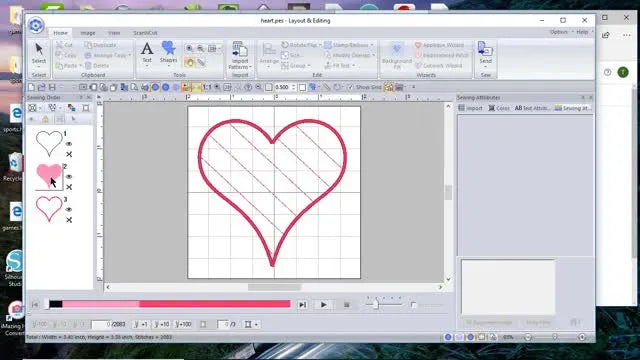 A close-up screen capture of the Sewing Attributes panel where the “Minimize feed” checkbox is turned on and the decorative fill preview updates to show open channel ends.
