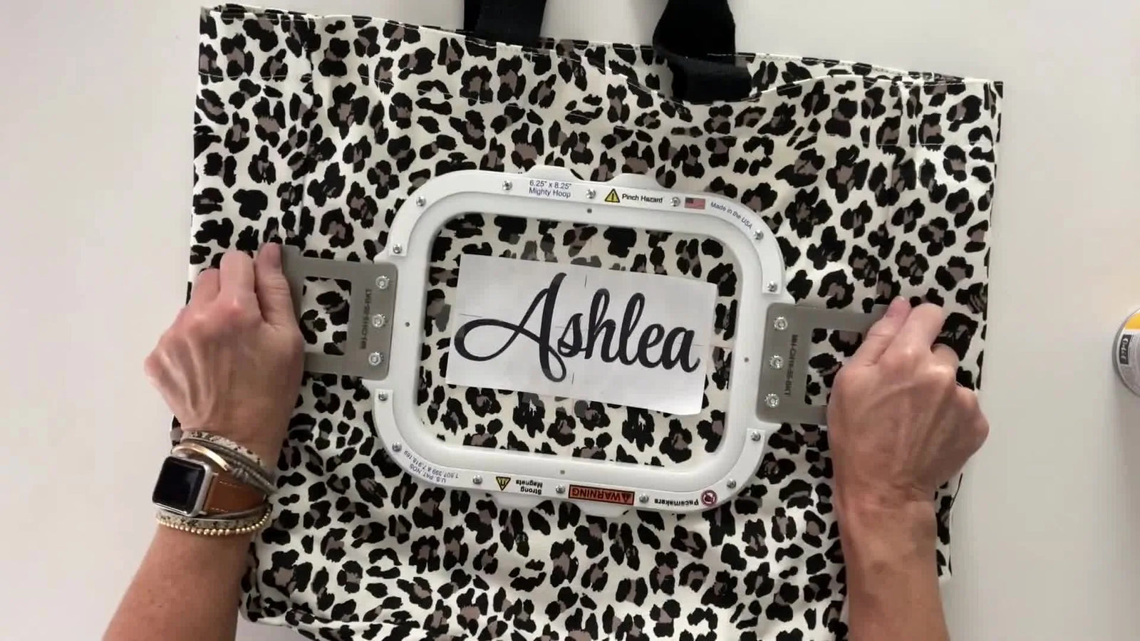 Leopard Tote Bag Embroidery That Actually Lines Up: Floating on a Janome 500E vs Snapping In with a Ricoma + Magnetic Hoop