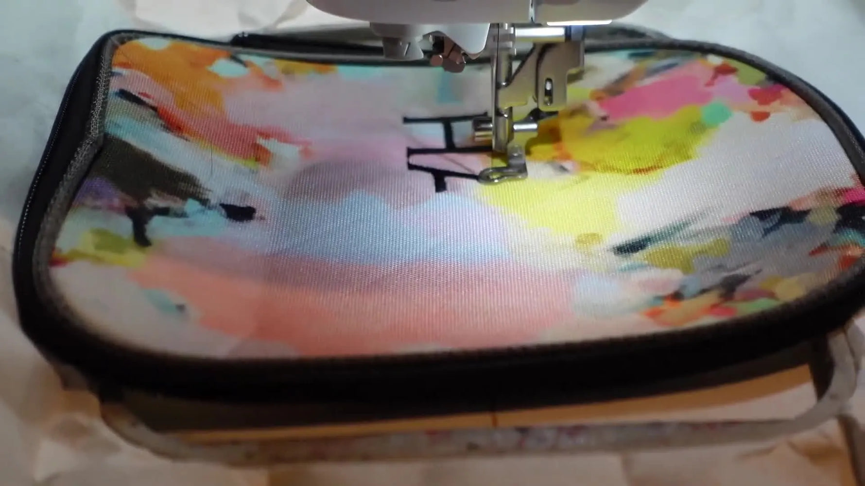 Tearing sublimation paper edges to create a soft border.