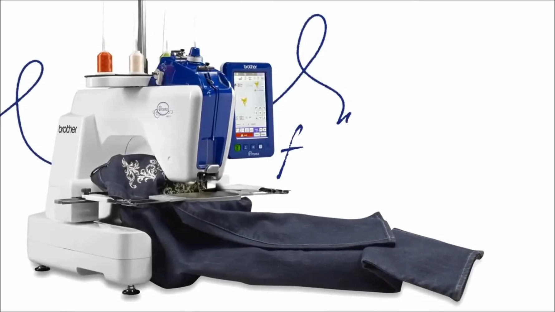 Brother Persona PRS100 embroidering jeans