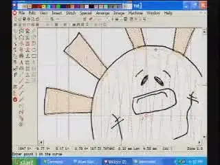 A close-up of the digitizing software’s Object Properties window showing density and minimum stitch length settings for a fill stitch.