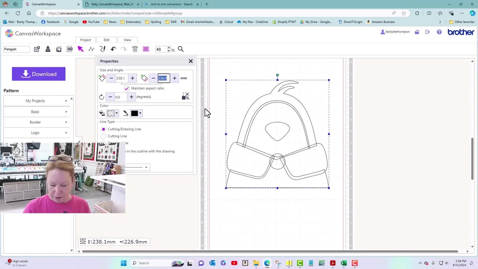 Stop Guessing Hoop Sizes: Resize Snapplique Vectors in Brother CanvasWorkspace and Build a Clean 8x12 QAYG Background in Embrilliance