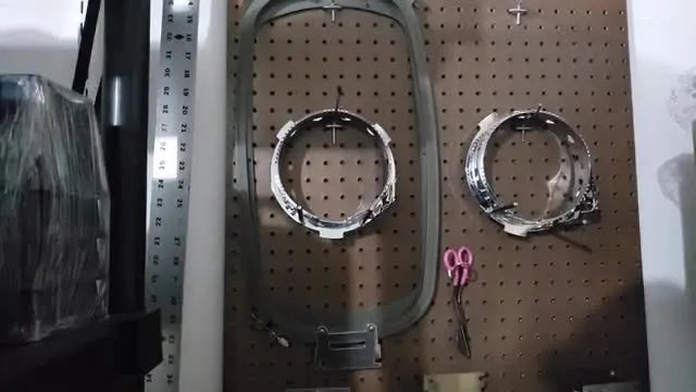 An extreme close-up shows a dental gum pick sweeping lint from the rotary hook/bobbin area under the needle plate.