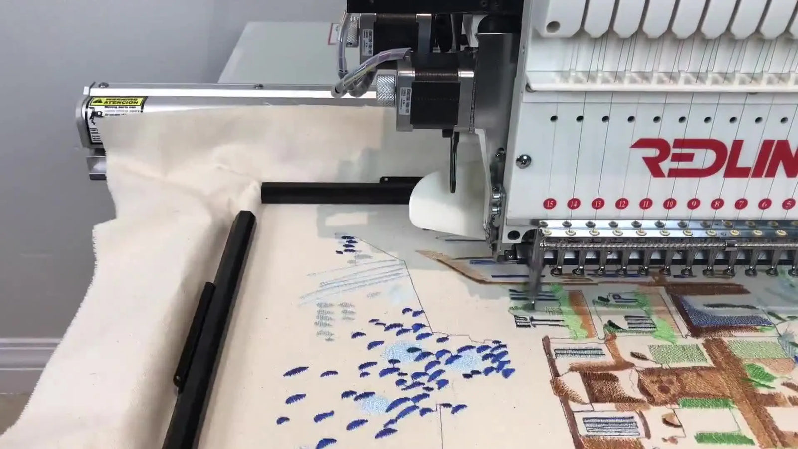 Run a 350×500 Jumbo Design on a Redline Multi-Needle Machine: Drum-Tight Sash Frame Hooping Without the Usual Headaches