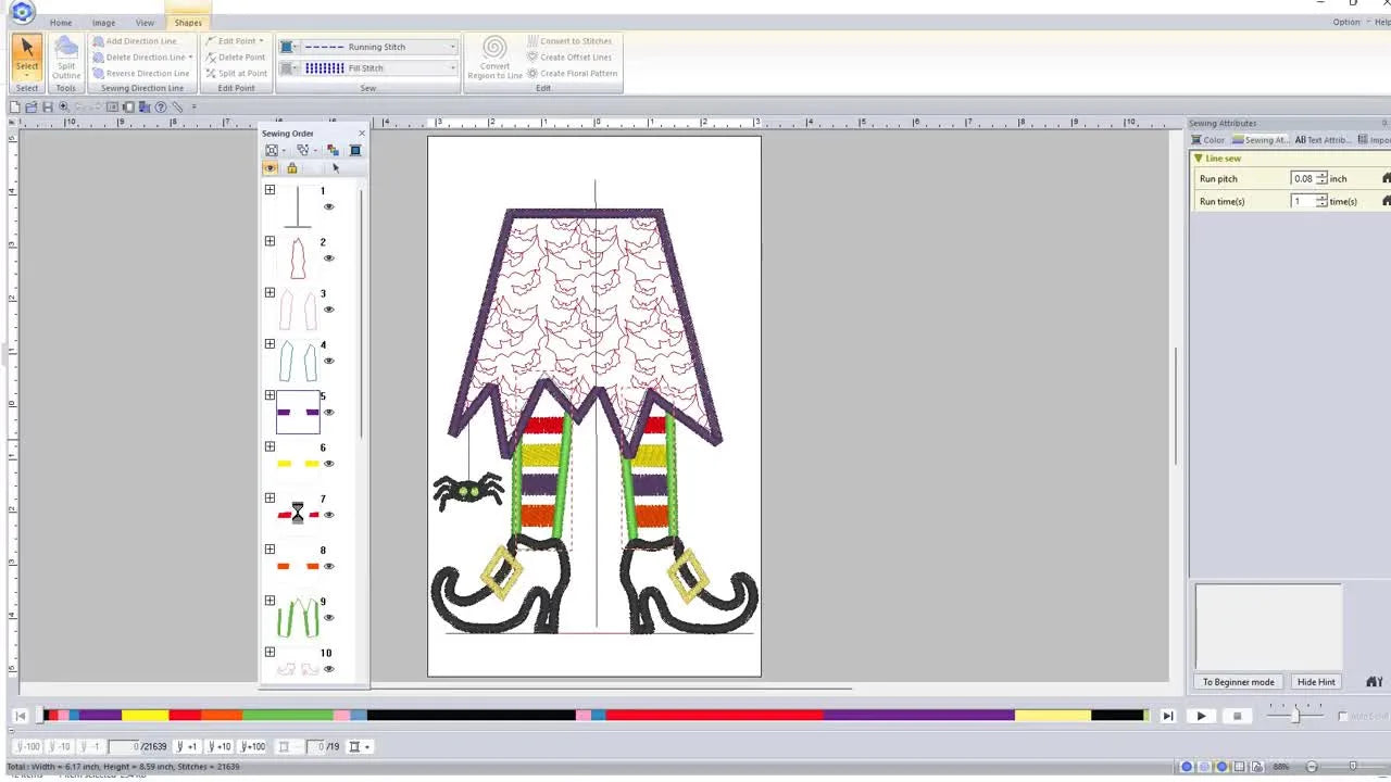 Stop Fighting the Side Seam: Stitching the Witch Skirt & Legs Appliqué Cleanly in Baby Lock Palette 11 (Without Hoop-Size Regrets)