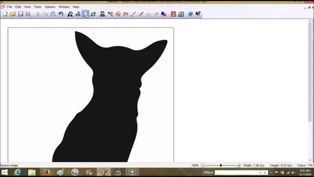 A SewArt screen capture showing the Resize Image dialog where you lock aspect ratio and type 3.9 inches to fit a 4x4 hoop.