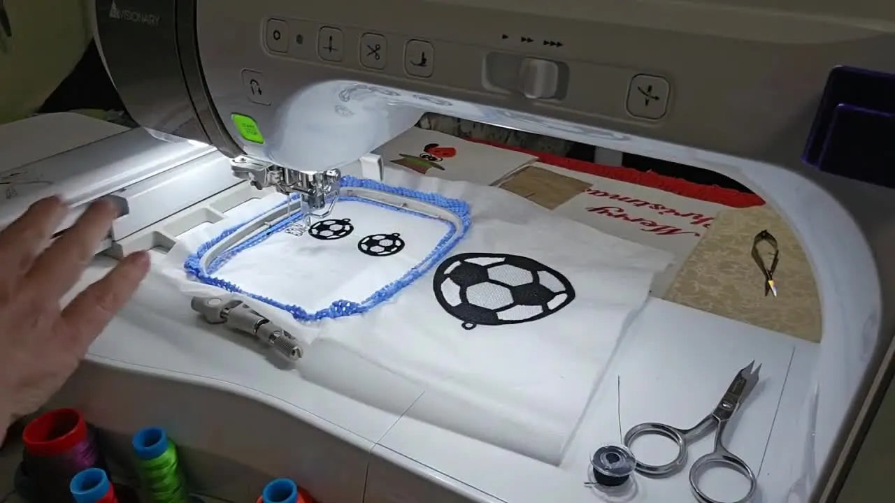 FSL Soccer Gift Tags & Earrings on the Baby Lock Solaris: Stop Wash-Away Stabilizer Slipping, Get Cleaner Lace, and Finish Faster