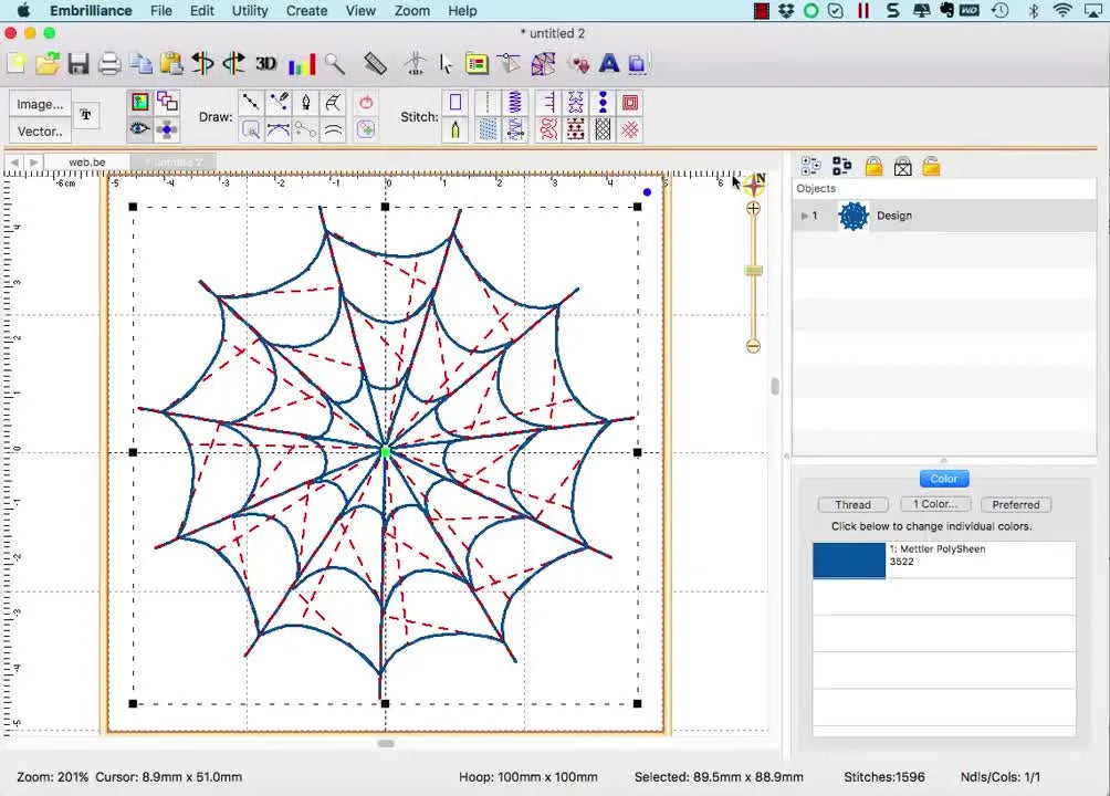 Digitize a Seamless Spider Web in Embrilliance StitchArtist + Enthusiast (Without Gaps, Weird Jumps, or Rework)