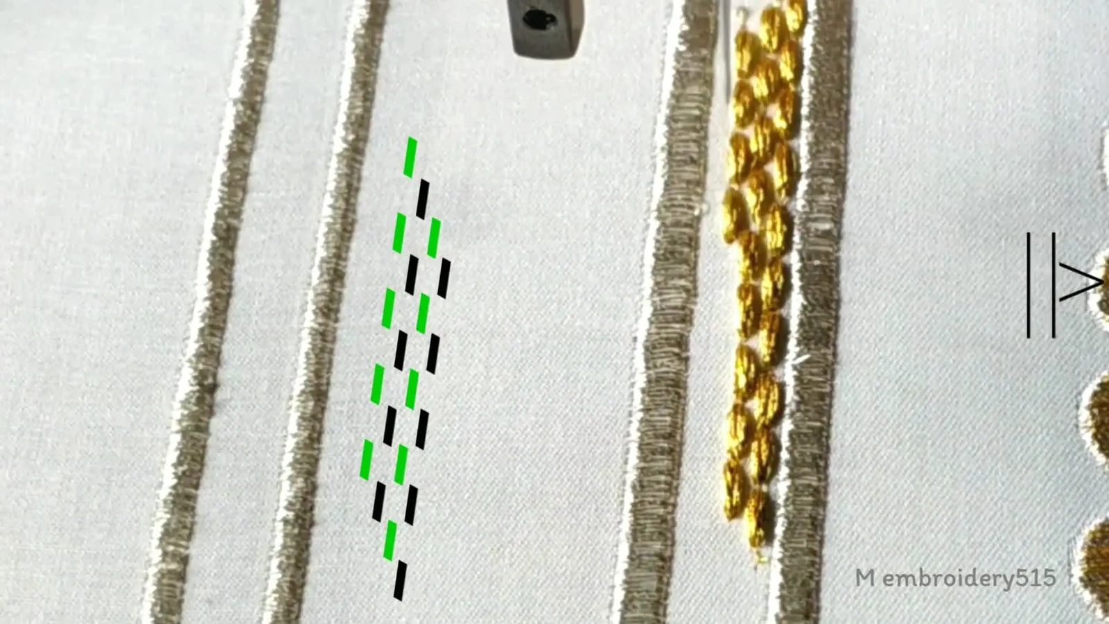 Metallic Magic: Gold & Silver Machine Embroidery Borders (Diamond, Scallop, Bands, Zigzag)