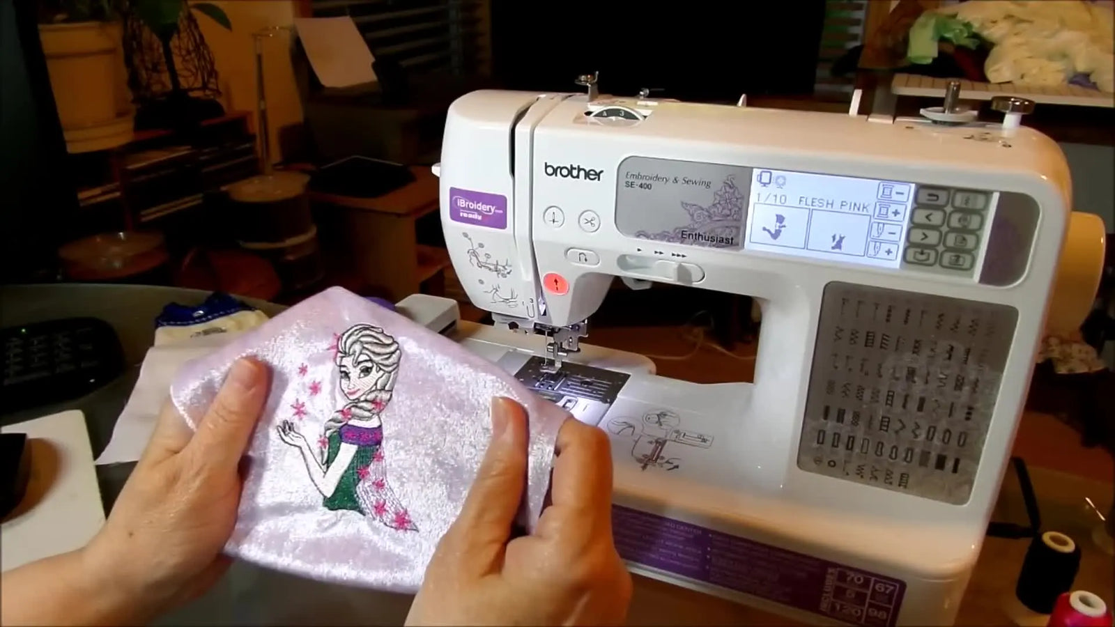 Velour Embroidery Without the Sticky Mess: Cleanly Unhoop, Trim, and Wash Away Water-Soluble Film on a Brother SE400