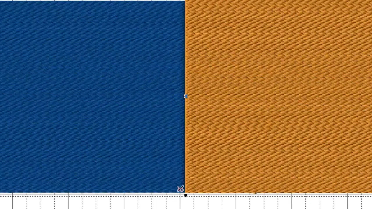 A close-up view in MasterWorks 3 showing the moment Pull Compensation is applied and the two filled areas expand slightly to overlap.
