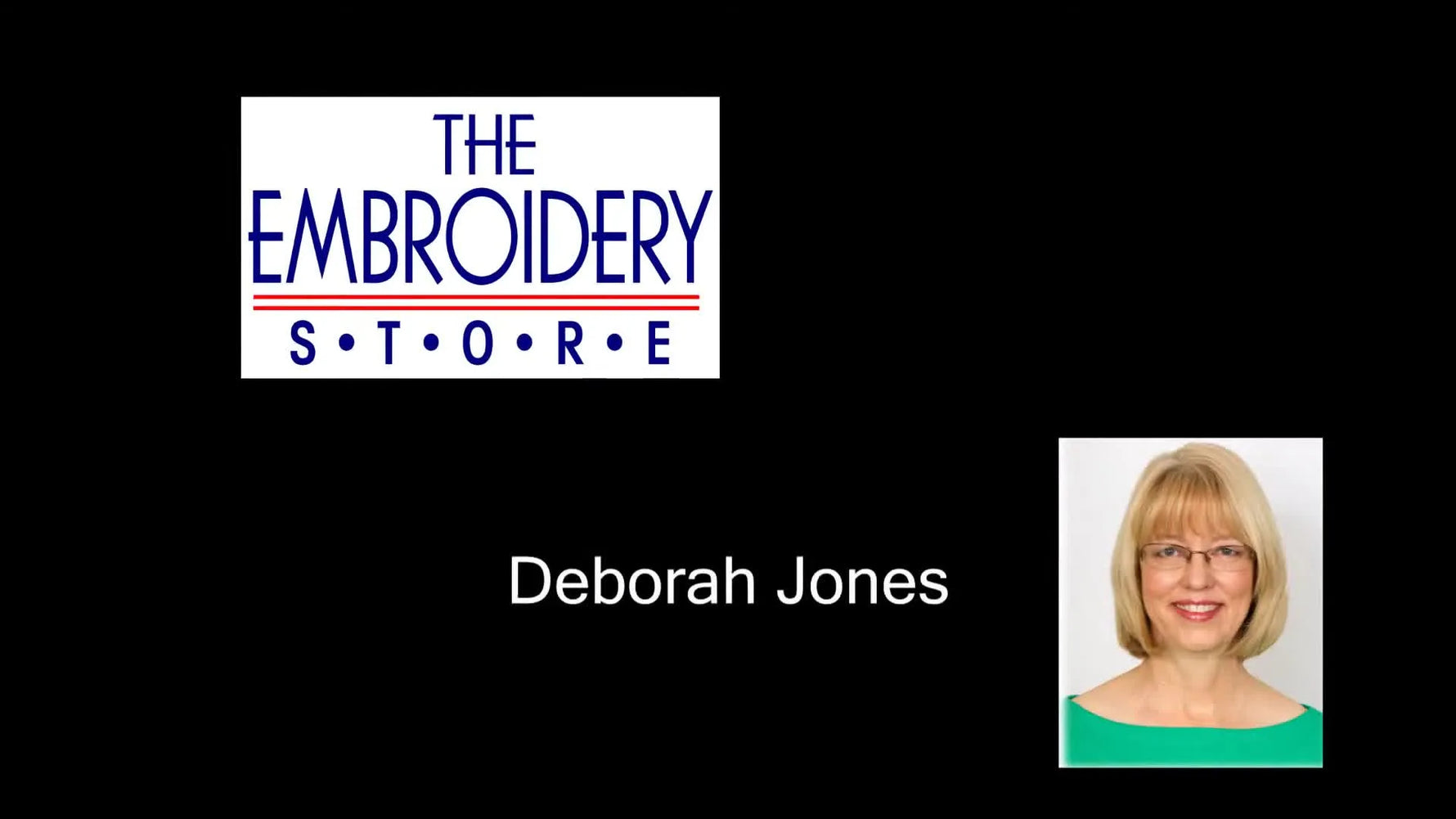 Title slide with Deborah Jones and 'Troubleshooting Thread Breaks'.