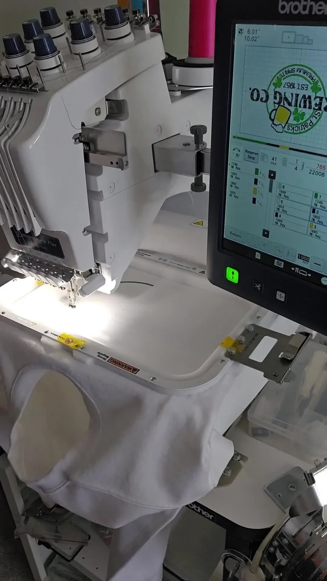 Stop Stretching Sweatshirts: Backward Hooping on a Brother Multi-Needle Machine (Plus the 3-Layer Stabilizer “Sandwich” That Actually Holds)