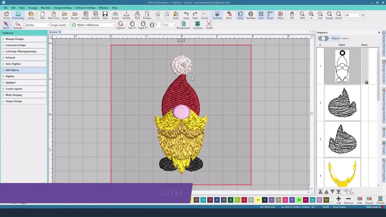 Digitize a Charming Gnome: A Machine Embroidery Tutorial