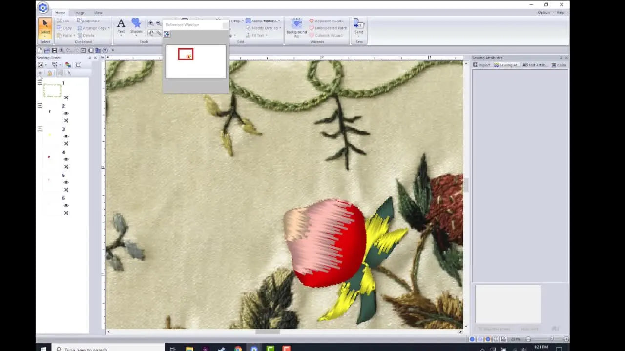 A full-screen view of the digitized strawberry showing layered satin fills and feathered shading blended into the base color.