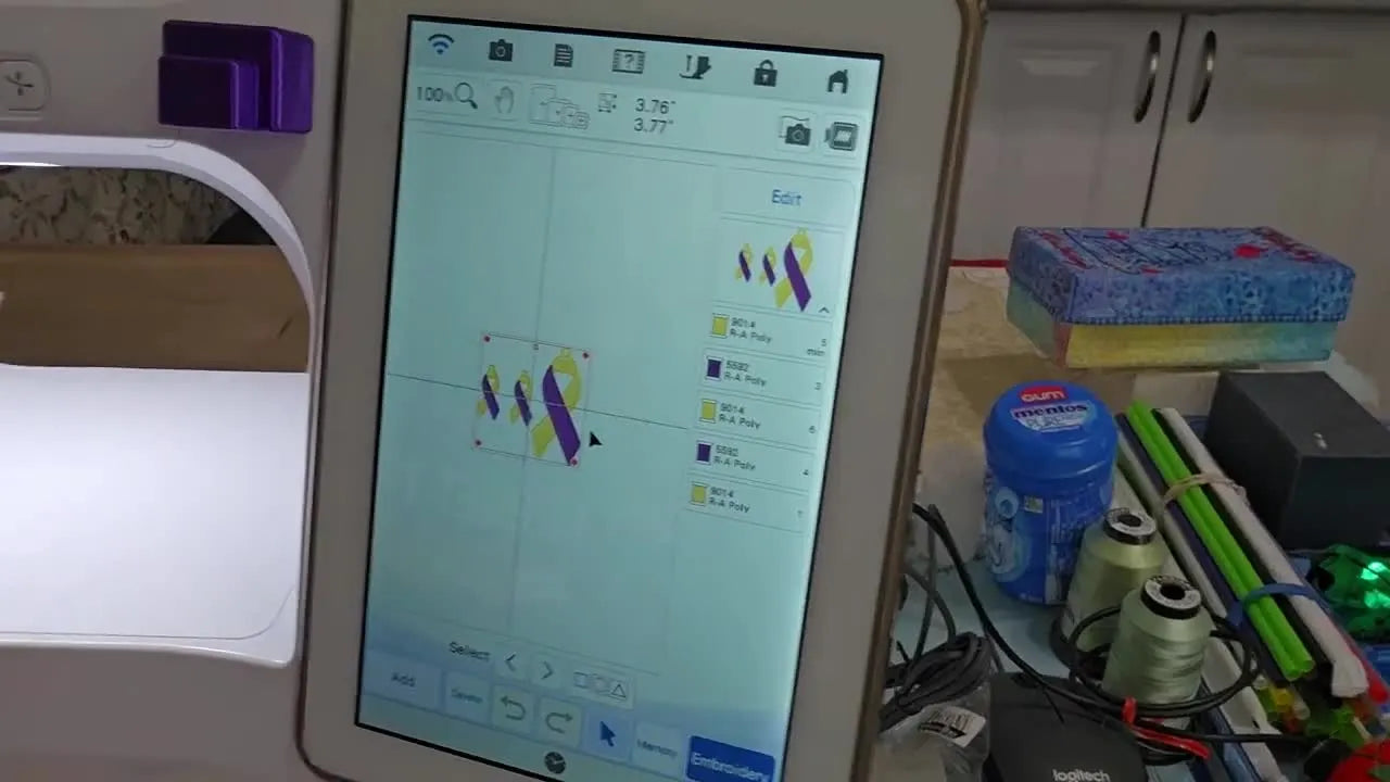 Reversible FSL Awareness Ribbon Earrings on a Baby Lock Solaris: Clean Hooping, Smooth Color Changes, and Fixing That “Missing Loop” Surprise