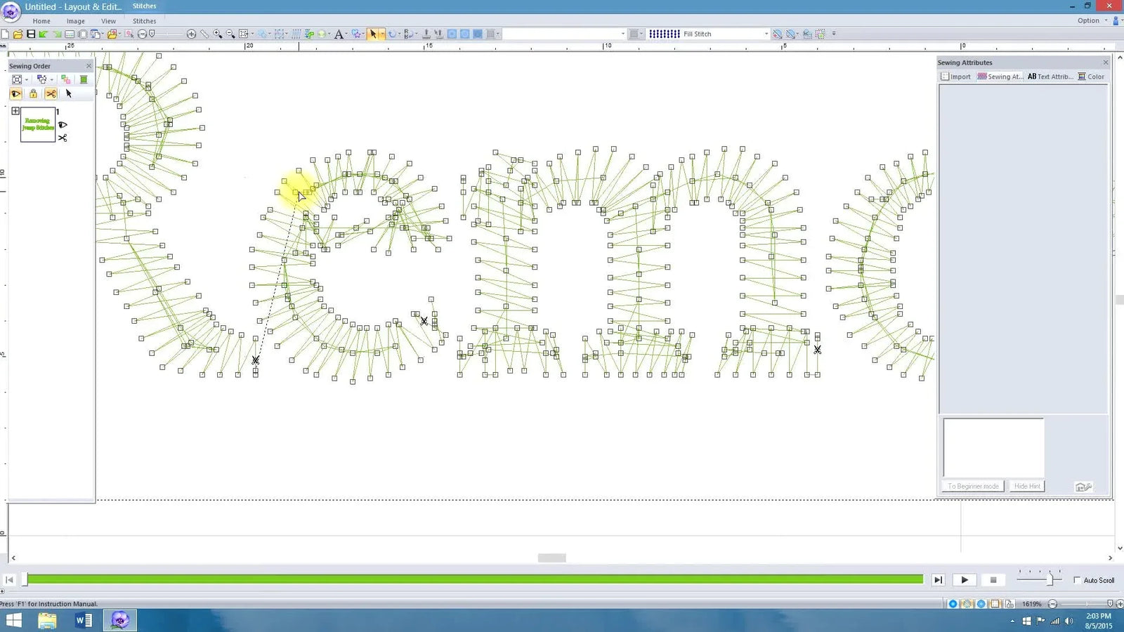 PE-Design 10 Jump Stitches: The “Scissor Disappears” Node Trick That Makes Lettering Sew Faster (Without Ruining It)