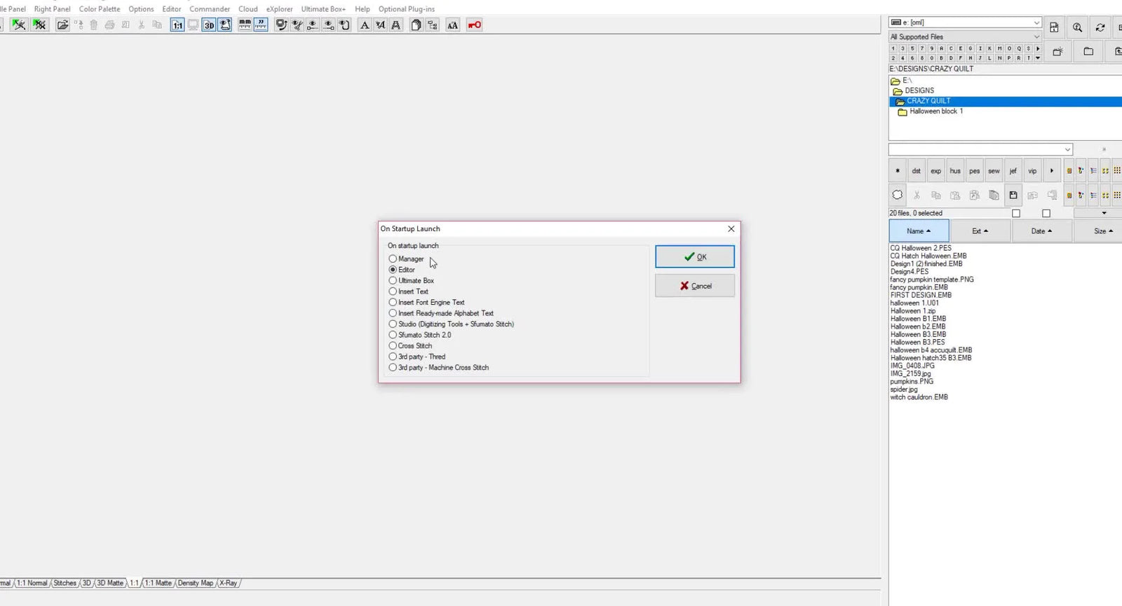 Stop Squinting in Embird 2018: Set Your Startup Module and Turn On Large Controls (Without Hunting Every Time)
