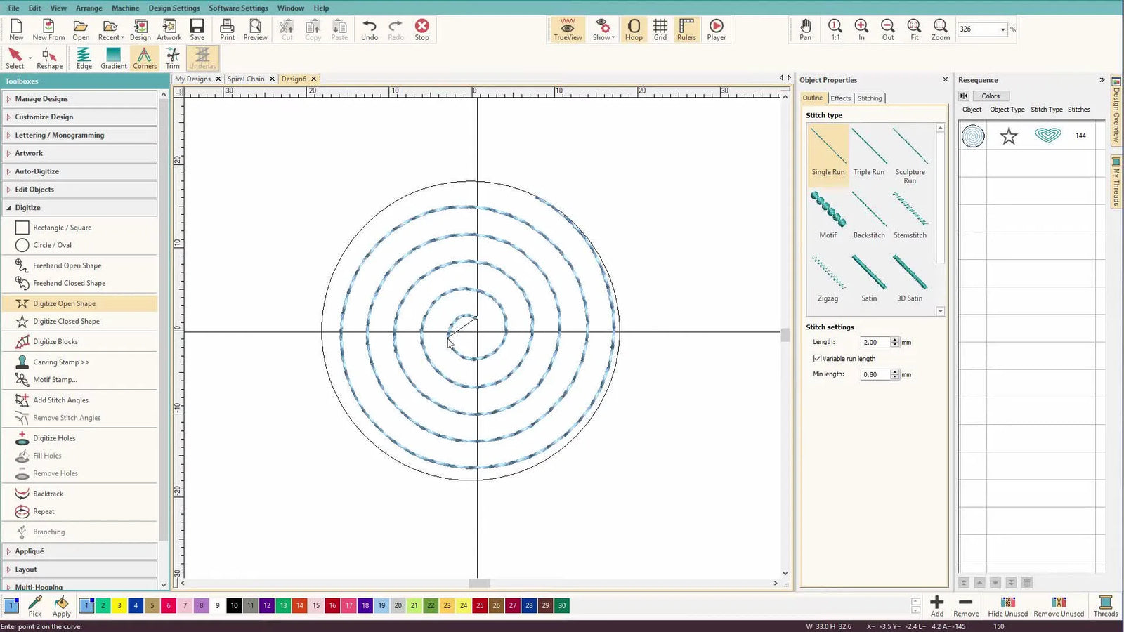 Спиральные мотивы в Hatch, которые реально шьются чисто: трюк с шаблоном Ripple + исправление «эффекта Мадонны» через направление из центра наружу