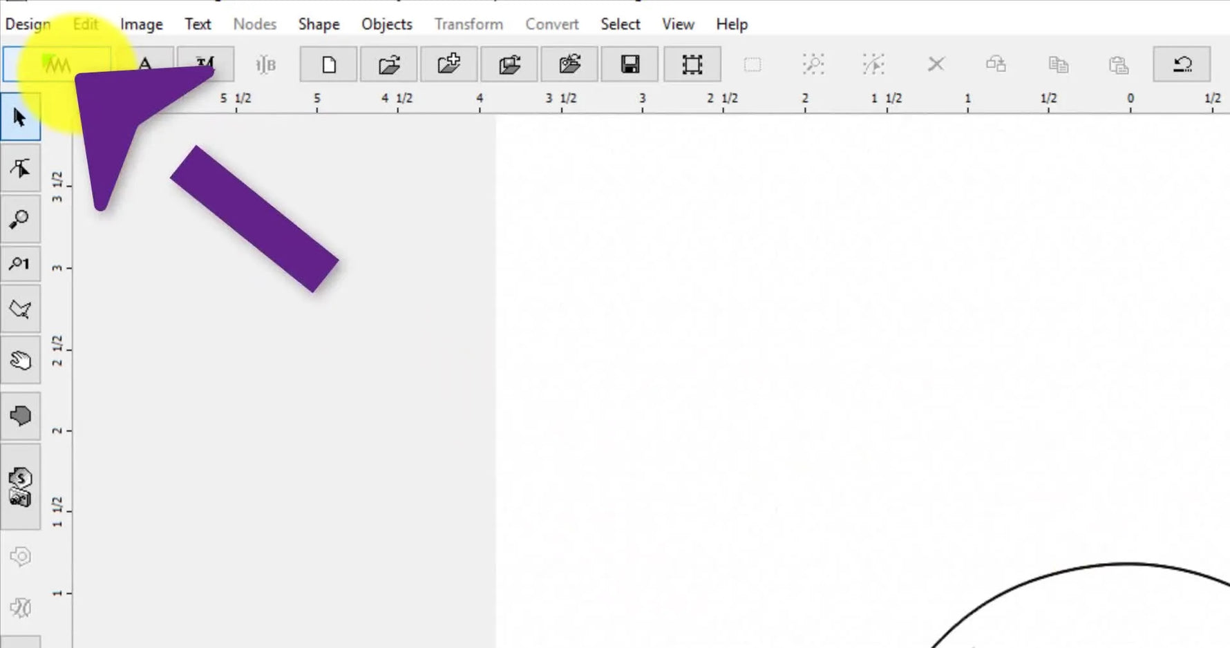 A screen capture highlights the “Compile and Put into Embird Editor” toolbar button—the key step for converting an Embird Studio working file into a machine stitch file.