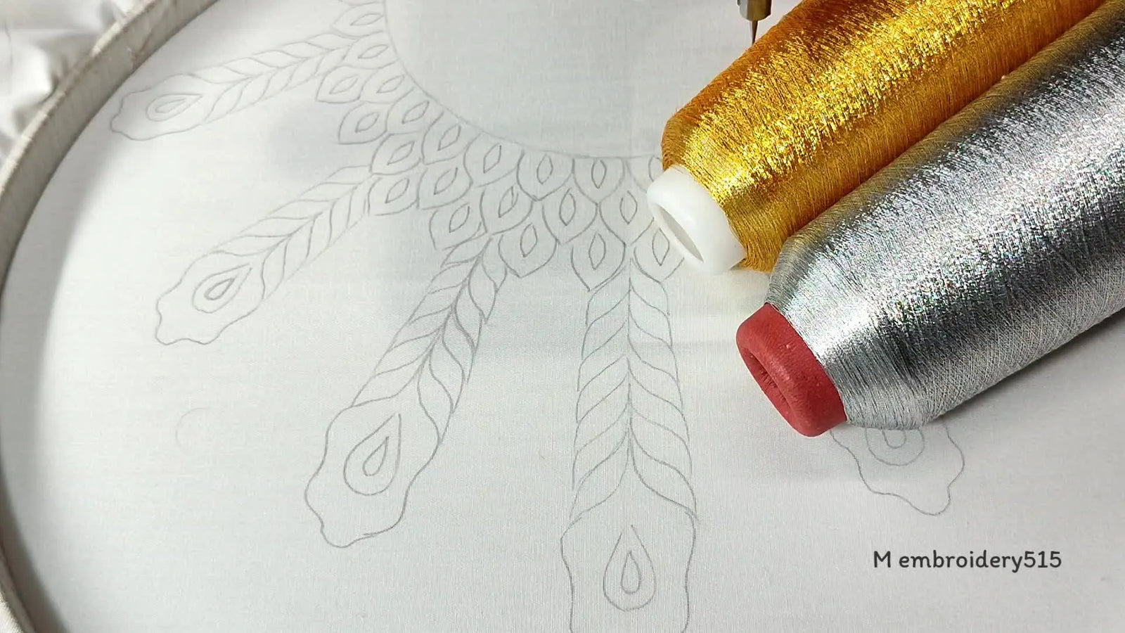 Neckline Glamour: Free‑Motion Machine Embroidery with Metallic Threads