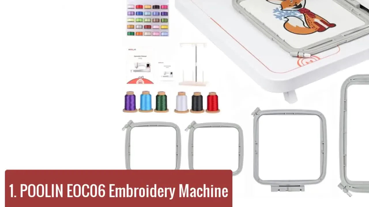 A full product shot of the Poolin EOC06 with its included hoops and accessories laid out for a quick at-a-glance comparison.