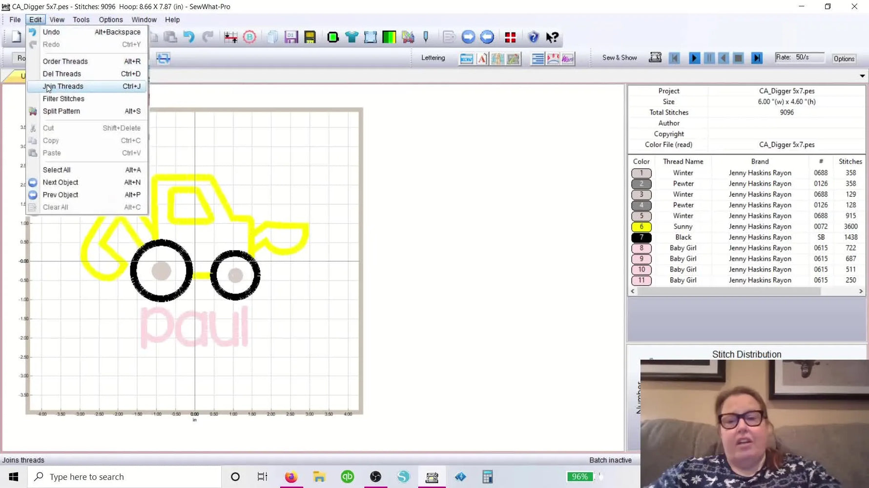 Applique number '4' merged with a bee design