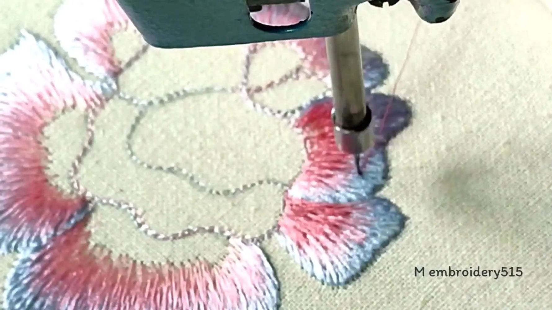 Detailed view of pink and silver blended petals.