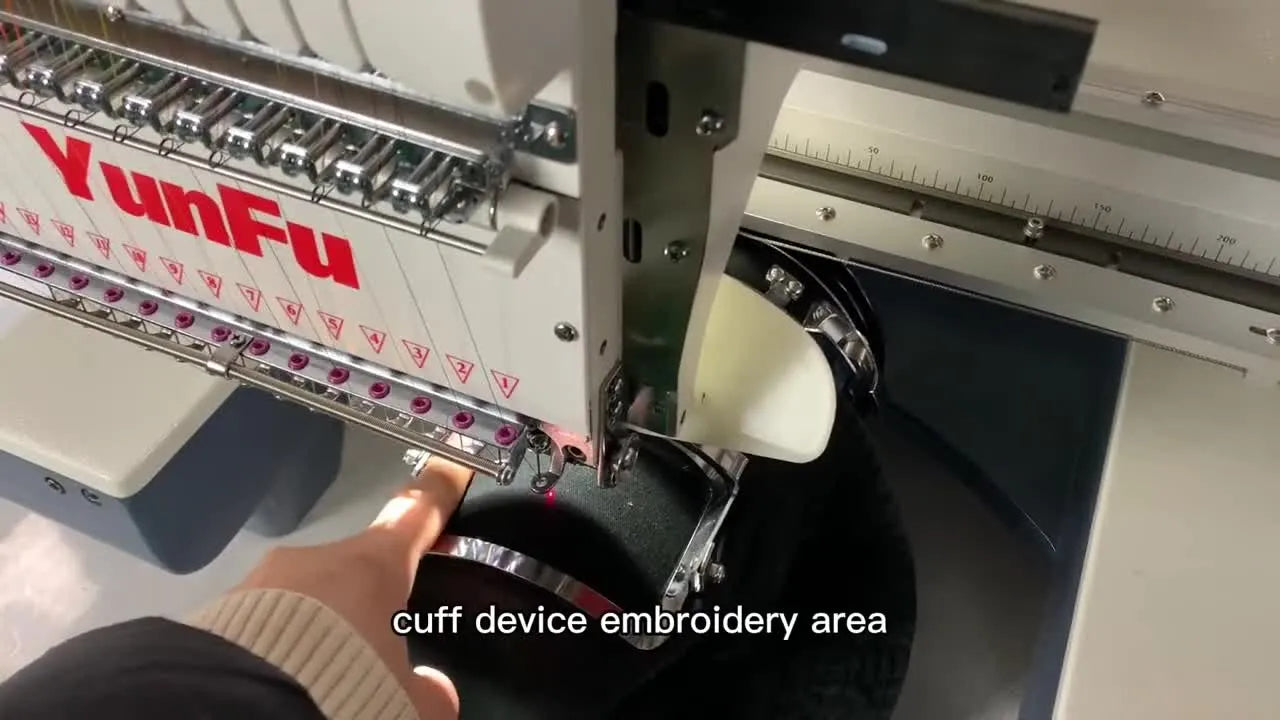 Bucket Hat Embroidery on a YunFu Multi-Needle Machine: Clamp Frame Setup on Dahao (and the Border-Check That Saves Your Needles)