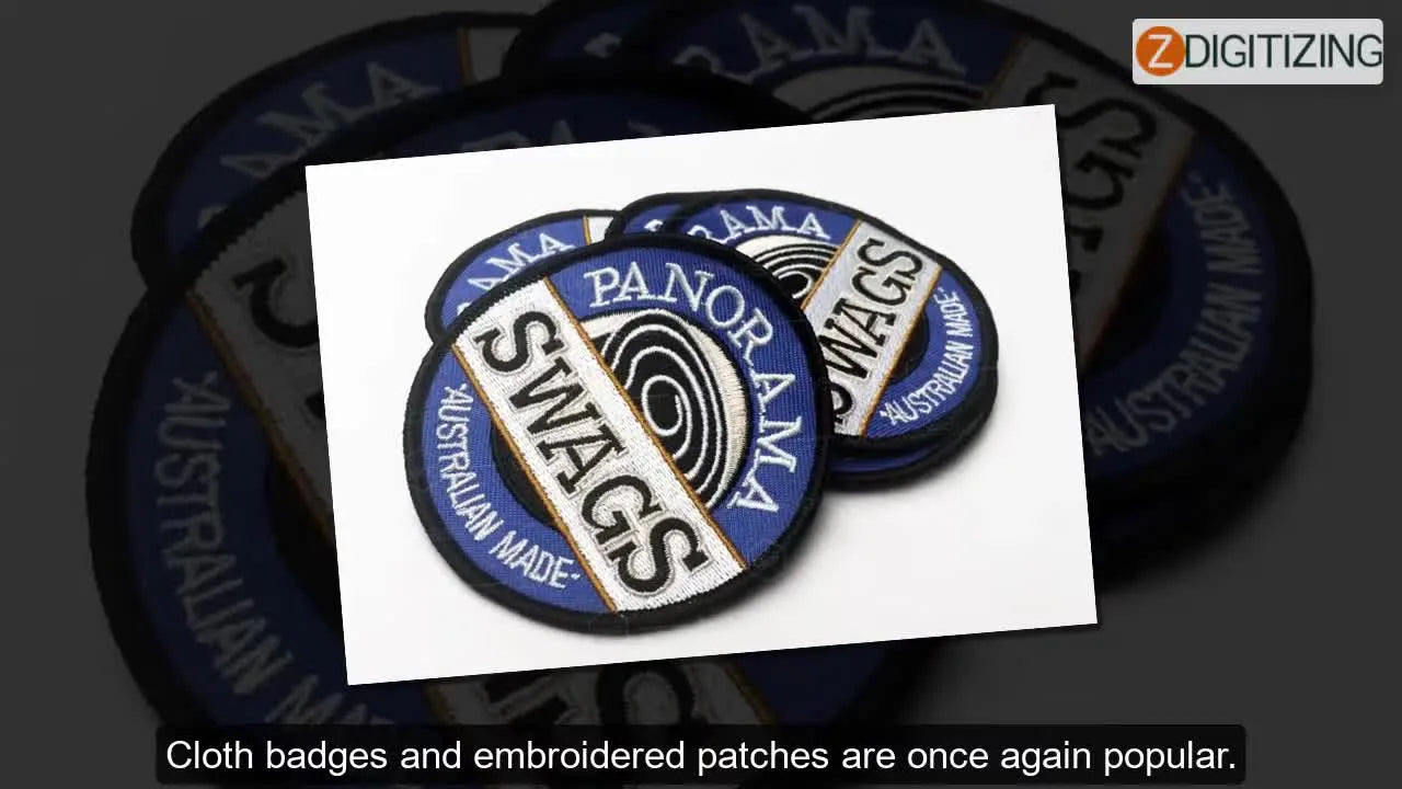 A close-up stack of cleanly stitched circular embroidered patches that instantly signals a high-value upsell product.