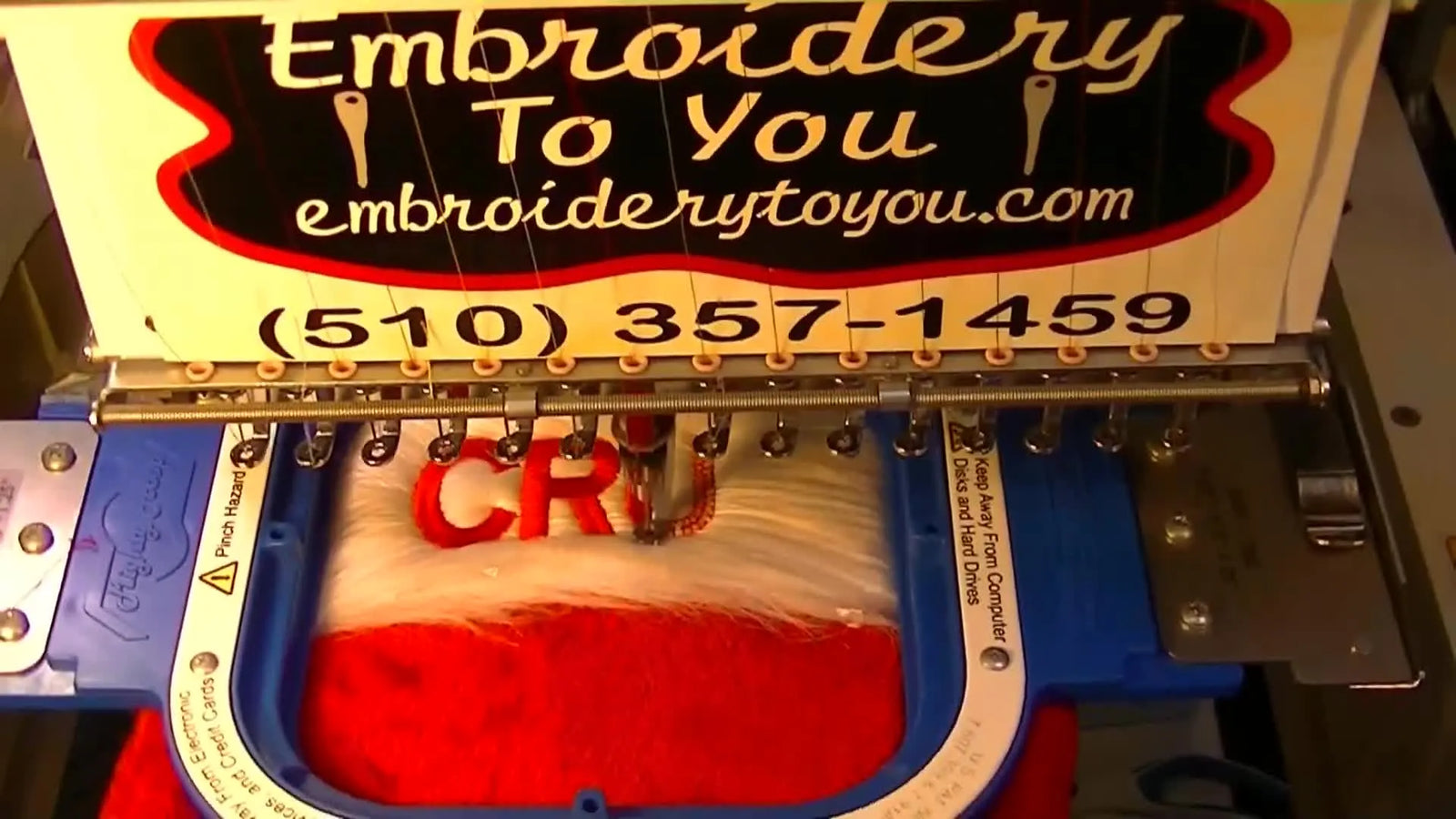 Hoop a Plush Christmas Stocking on an SWF Commercial Embroidery Machine—Without Crushing the Fur or Smacking the Arm