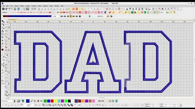 A finished folded sweatshirt featuring a bold plaid “DAD” appliqué with a clean satin border.