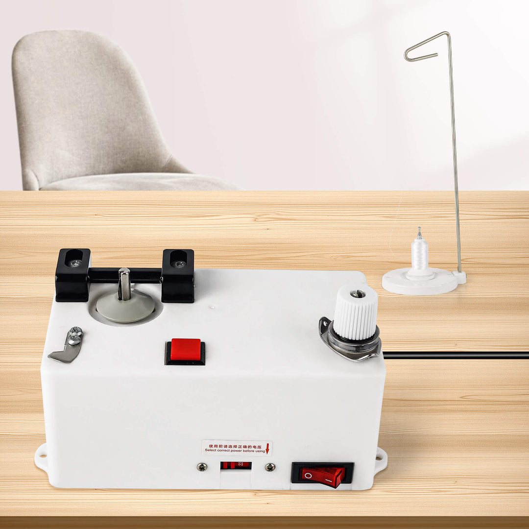 Automatic Electric Bobbin Winder (110V) with Spool Thread Stand – Fits M/L/Type 15 – For Brother, Baby Lock, Singer, Janome