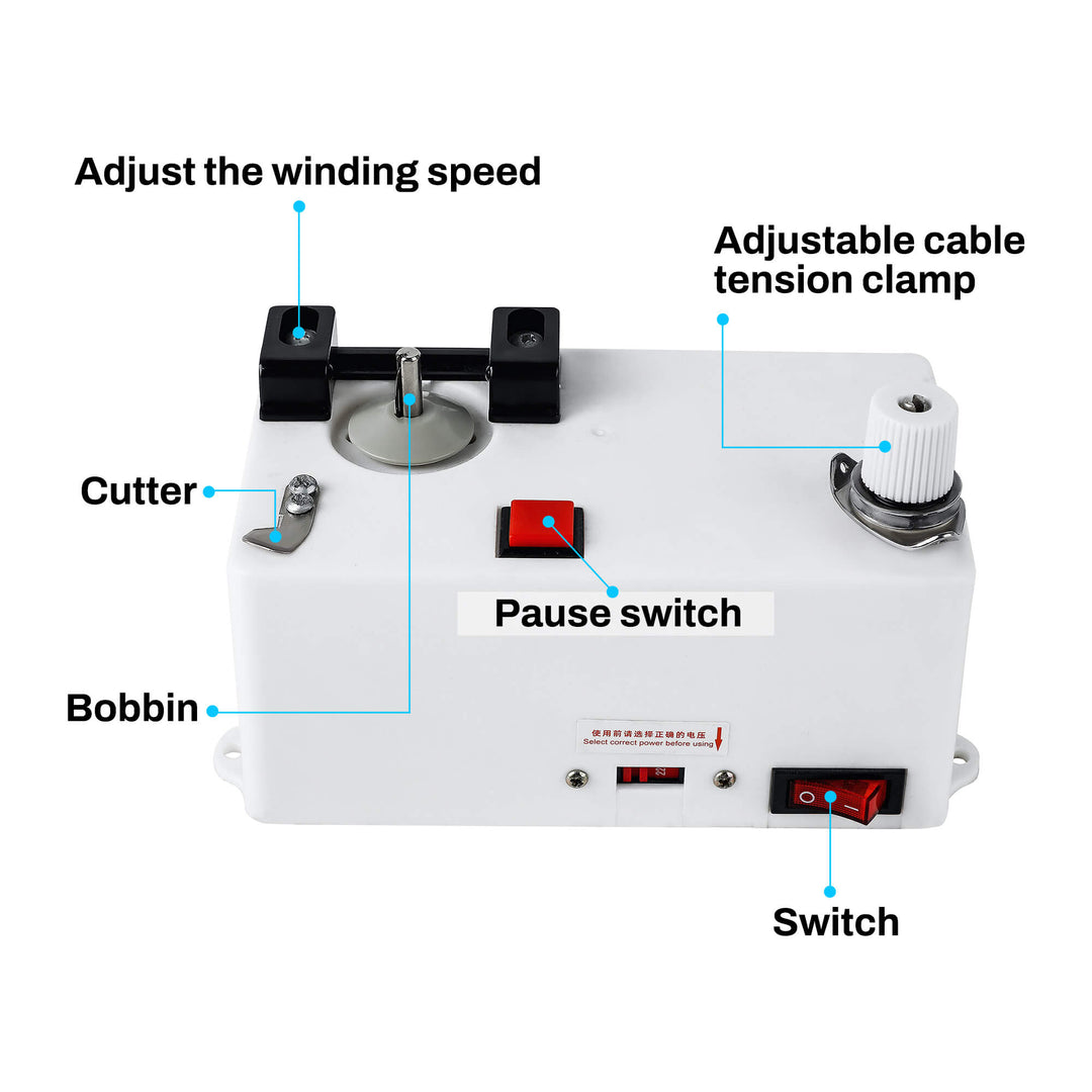 Automatic Electric Bobbin Winder (110V) with Spool Thread Stand – Fits M/L/Type 15 – For Brother, Baby Lock, Singer, Janome